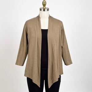 Cariloha Open Front Cardigan Womens 2XL Taupe Lightweight Bamboo Travel‎
